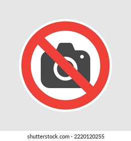 No Cameras Allowed Vector Sign. No Taking Pictures Or Photos Label Sticker.