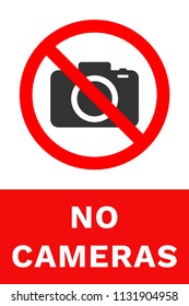 NO CAMERAS sign. Vector.