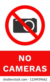 NO CAMERAS sign. Vector.