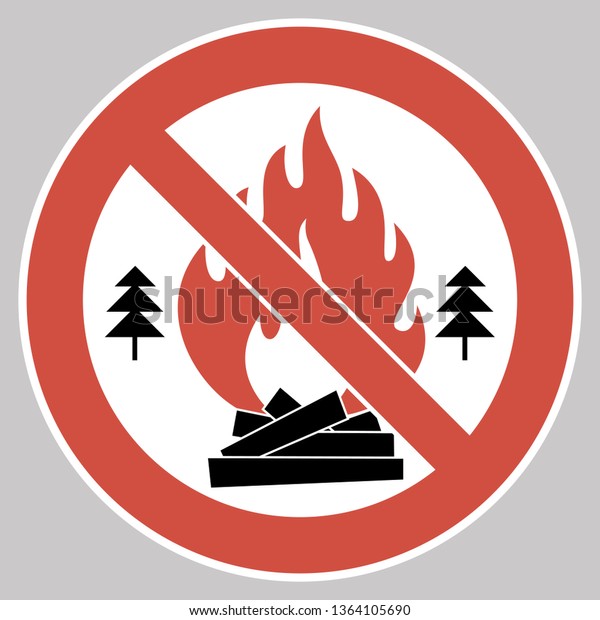 No Campfire Sign a Poster Informing Stock Vector (Royalty Free ...