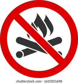 No Campfire Vector Icon Flat No Stock Vector (Royalty Free) 1610351698 ...