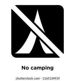 No camping icon vector isolated on white background, No camping transparent sign