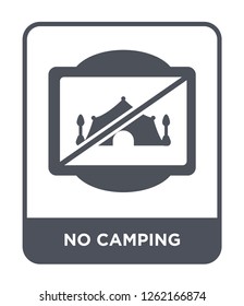 no camping icon vector on white background, no camping trendy filled icons from Traffic signs collection, no camping simple element illustration