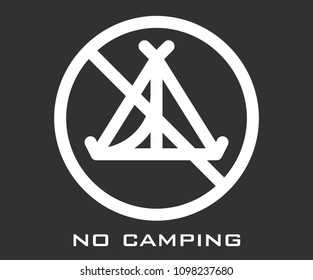No Camping icon vector signs