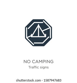 No camping icon vector. Trendy flat no camping icon from traffic signs collection isolated on white background. Vector illustration can be used for web and mobile graphic design, logo, eps10