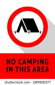 Sin camping, , etiqueta moderna, lista para imprimir, ilustración vectorial 10eps