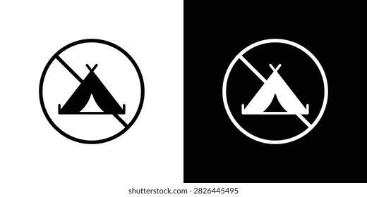 No camping sign simple elements series.
