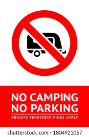 No Camping, trendy poster, ready to print