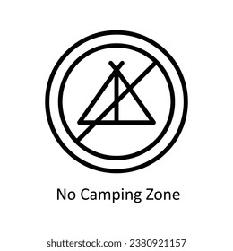 Ilustración de diseño del contorno vectorial de zona de acampada. Símbolo del archivo EPS 10 de fondo blanco 