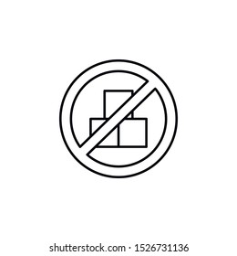 No candy, sugar icon. Element of Health life icon. Thin line icon