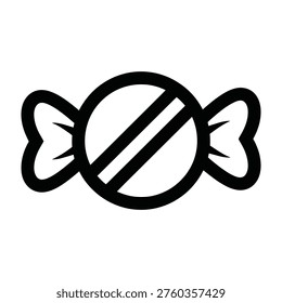 No candy or sugar outline icon. healthy eating, diet, and diabetes awareness symbol. food restriction vector, junk food, weight loss