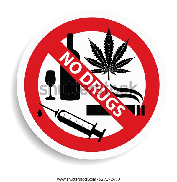 No Cannabis Alcohol Drugs Sign On Stock Vector (Royalty Free) 529192690