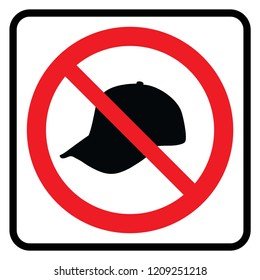 No cap and hat - Prohibition sign