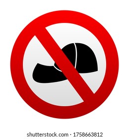 No cap and hat prohibition sign	
