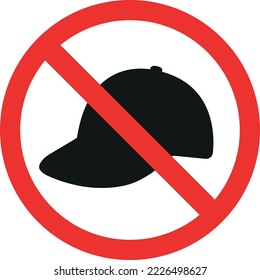 No cap sign. Please remove caps. Forbidden Signs and Symbols.