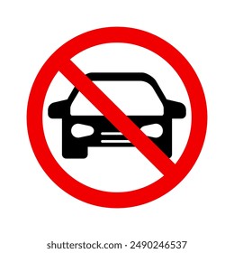 No car allowed icon. no car parking sign. Isolated vector symbol