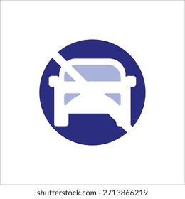 No se permiten iconos de coche. Ilustración vectorial de color simple