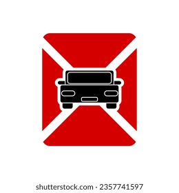 Kein Auto erlaubt verbotene Zeichen in rot und schwarz flach Symbol, perfekt für World Car Free Day. Diese vielseitige Vektorgrafik ist editierbar und eignet sich für verschiedene kreative Anwendungen.