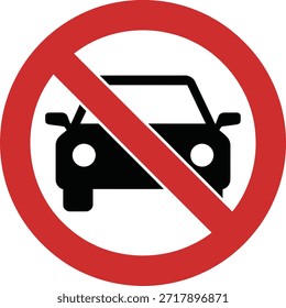 No car allowed sign indicating prohibition