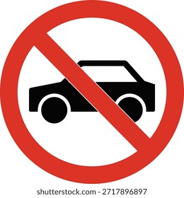 No car allowed sign indicating prohibited area