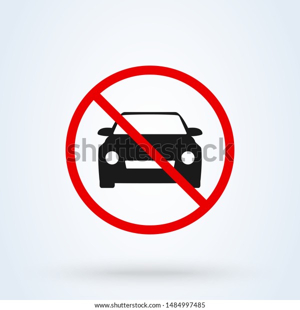 no car entry. car forbidden Simple vector\
modern icon design\
illustration.