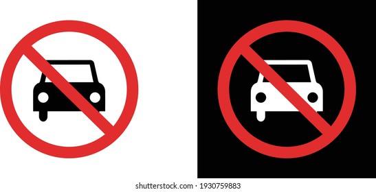 No Car Entry No Car Parking Restricted Car Zone Sign