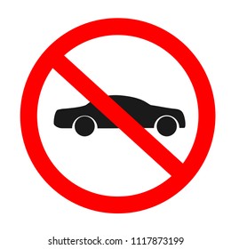 no car forbidden sing vector