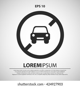 no car icon. car forbidden vector illustration