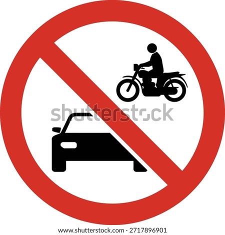 No car and motorcycle allowed sign