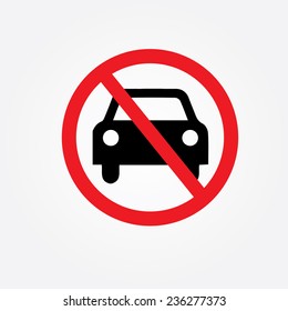 No car or no parking traffic sign,prohibit sign