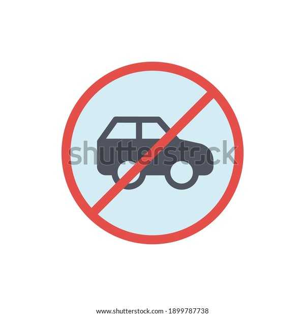 No car or\
no parking traffic sign,prohibited sign  in solid black flat shape\
glyph icon, isolated on white\
background