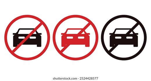 No car sign. Cars are prohibited from entering