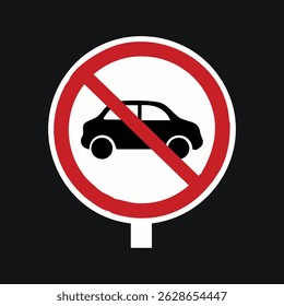 No Car Sign, No Car Sign Icon