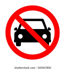 No Car Sign Illustration. 