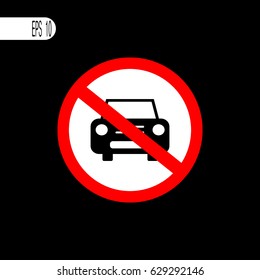 No car sign. Parking prohibited sign ,icon - vector illustration