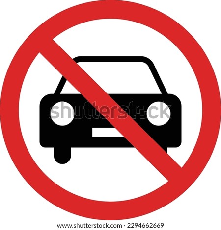 no car sign .no parking traffic sign . car prohibition sign . vector illustration