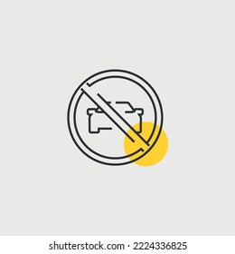 No Car Sign Vector Icon Restricted Area