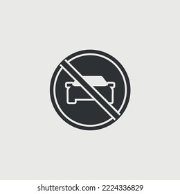 No Car Sign Vector Icon Restricted Area