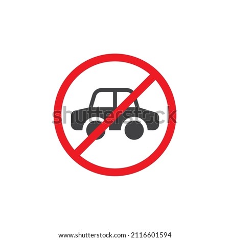 No Car sign vector icon. filled flat sign for mobile concept and web design. Car forbidden glyph icon. Symbol, logo illustration. Vector graphics