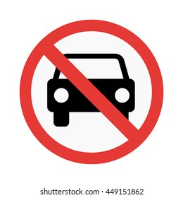 No Car Sign Vector Illustration