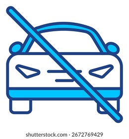 No Car Simple Vector Icon Collection