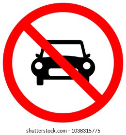 No Car Traffic Road Sign,Vector Illustration, Isolate On White Background Label. EPS10