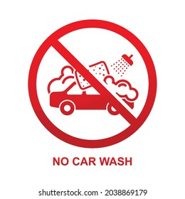 No car wash sign isolated on white background vector illustration.