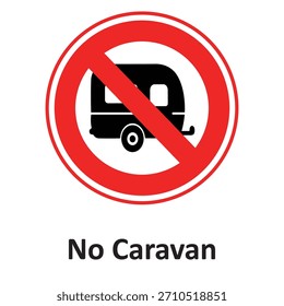 Keine Caravan Camping Vektor Icon, das leicht ändern oder bearbeiten kann

