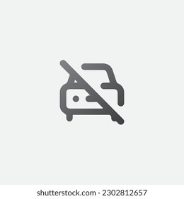 Ilustración del icono del símbolo del vector no se evita viajar