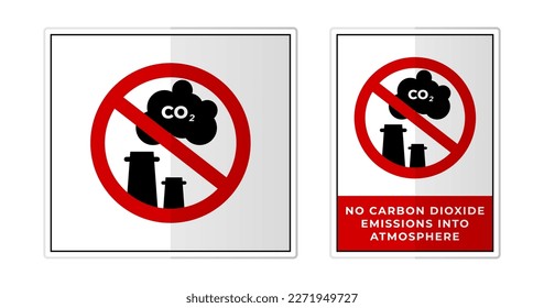 No hay emisiones de dióxido de carbono en la atmósfera Señal Símbolo de símbolo Icono Ilustración del vector