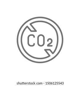 No Carbon Emissions, Co2 Emissions Sign Line Icon.