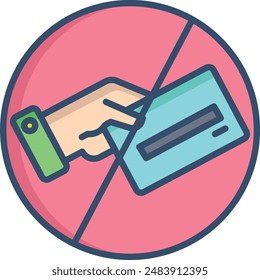 No Card linear color illustration