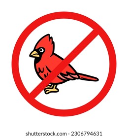 No Cardinal Sign on White Background