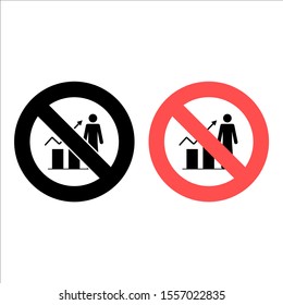 No career growth, schedule, man icon. Simple glyph, flat vector of people ban, prohibition, embargo, interdict, forbiddance icons for ui and ux, website or mobile application